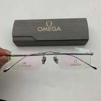 Gọng Kính Omega Titan 18K Mạ Vàng Trắng Siêu Nhẹ Khoan 3 Mảnh