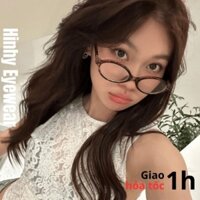 Gọng Kính Oval Tròn Ly Phạm Loại 1 Cao Cấp (Có Lắp Cận) Thời Trang Y2K Cá Tính Da Beo Giả Cận Nam Nữ Tiệm Kính Hinhy