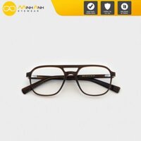 Gọng kính phi công 2 cầu Minh Anh màu trà chất liệu nhựa lõi kim loại phong cách Hàn Quốc - 3039-C3