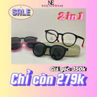 Gọng kính râm cận trẻ em 2 trong 1