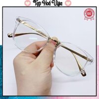 Gọng kính tròn giả cận thời trang nam nữ, kính trong suốt gọng kim loại cao cấp 2021