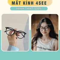 Gọng kính tròn nam nữ thời trang 4SEE Eyewear, bản lề kim loại chắc chắn chuyên dùng lắp tròng độ PC02