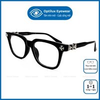 Gọng kính trong suốt Chrome HearI nam nữ OPTILUX kiểu dáng mắt vuông nhựa dẻo (dễ dàng lắp cận và đổi màu) - A15