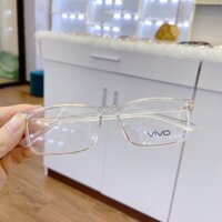Gọng kính VIVO trắng trong gọng nhựa dẻo cho nam nữ lắp mắt cận kính đổi màu kính mát