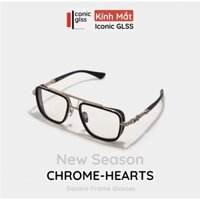 Gọng kính vuông CHROME HEARTS phiên bản cao cấp nhất chuẩn 1:1 chất liệu titanium siêu nhẹ lens giả cận chống tia uv400