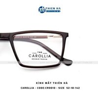 Gọng kính vuông nam nữ cao cấp Thiên Hà OPTICAL chất liệu nhựa ACETATE càng METAL size vừa và nhỏ dễ đeo CAROLLIA CR0010 - NÂU