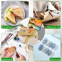 Gongjing Couch Arm Table Tray, Tre Tròn Sofa Kẹp Trên Khay Bàn Với 360° Giá đỡ điện thoại xoay, Khay tay ghế Sofa cho bàn ghế cánh tay, Fo VN