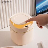 Gongjing Máy Tính Để Bàn Thùng Rác Nhỏ Mini Thùng Rác Nhựa Có Lắc Cho Văn Phòng Gia Đình Thùng Rác Vệ Sinh Gia Đình VN
