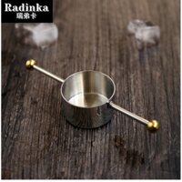 Good Product Selection# Spot 304 Stainless Steel Gold-Plated round Head with Handle Double Bead Measuring Cup Jigger Whiskey Professional Jigger 30 Ml12nn