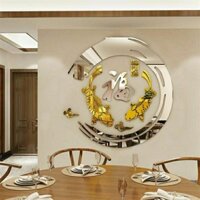 ❍۞Good Word Acrylic Gương Dán Tường Tự Dính 3d Tranh Gió Trung Quốc