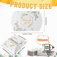 Goodgirlm1 100 Chiếc 4.5Inch X 3.5Inch Giấy Kraft Gối Hộp Quà Tặng Kẹo Điều Trị Hộp Quà Tiệc Cưới Ủng Hộ Hộp Túi Ngọt Cho Đám Cưới TH
