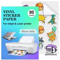 Goodgirlm1 80 Tờ Giấy Dán Trong Suốt Cho Máy In Phun - Decal Giấy Vinyl Dán Decal TH