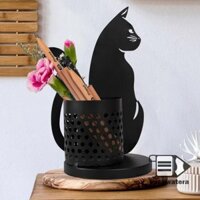 Goodgirlm1 Kim Loại Mèo Bút Cho Bàn Làm Việc Dễ Thương Trang Trí Nhà Tổ Chức Mèo Đen Quà Tặng Cho Mèo Người Yêu TH