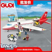 Goody Khối Xây Dựng 10503 Thành Phố MRT Hãng Hàng Không Hành Khách Máy Bay Du Lịch Bé Trai Giáo Dục Lắp Ráp Đồ Chơi Quà Tặng 2.22