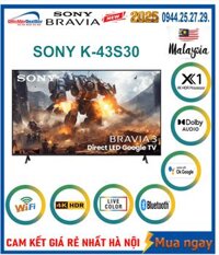 Google Tivi Sony 4K 43 inch K-43S30 [2024]