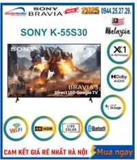 Google Tivi Sony 4K 55 inch K-55S30 [2024]