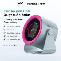 GOOJODOQ 2025 Quạt tốc độ cao để bàn 2 trong 1 mới Quạt gió 100 tốc độ Màn hình kỹ thuật số LED quạt turbo có thể điều chỉnh Đèn chiếu sáng RGB