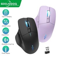 Goojodoq 2.4Ghz Chuột không dây Màn hình pin Chuột Bluetooth không dây USB cho máy tính / PC / Laptop