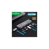 GOOJODOQ Bộ chuyển đổi USB Type C 6 Trong 1 Hub 6 Cổng PD 87W Sạc 2 Cổng USB 3.0 4K HD Thẻ TF Thẻ Nhớ SD, đầu cuối HDMI