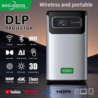 GOOJODOQ Máy chiếu DLP 8K Android 15500LM Máy chiếu mini tự động lấy nét Sạc lại Full HD cho Rạp chiếu phim tại nhà Lớp học Bảo hành chính hãng