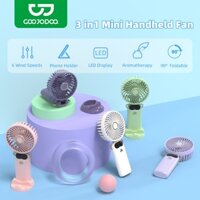 GOOJODOQ Quạt Mini cầm tay GOOOJodoQ 5000 mAh có thể sạc lại cho trường học có đèn USB nhỏ chạy điện cho trẻ em