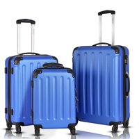 Goplus 3Pcs Luggage Set, Hardside Travel Rolling Suitcase, 20/24/28 Rolling Luggage Upright, Hardshell Spinner Luggage Set with Telescoping Handle,...