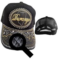 Gorra de Durango, Ajustable, Unisexo, Estilo Charro, 100% Poliester, Diseño grabado de piel de serpiente Black