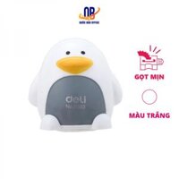 Gọt bút chì Deli E0563 – hình chim cánh cụt, 2 lỗ/ màu Trắng – 1 chiếc