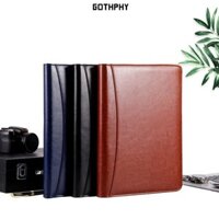 Gothphy Memo Pad Clip, Hộp Đựng Thẻ Bút Chèn A4 Thư Mục Tập Tin Túi Dây Kéo, Đa Năng Da PU Dây Kéo Đóng Tập Tin Viết Kẹp Du Lịch