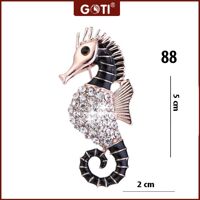GOTI - Cài Áo Hình Nguyệt Quế Cao Cấp Sang Trọng Kiểu Phụ Kiện Trang Trí Váy Đầm Dành Cho Nữ - Cài Áo Vest Cao Cấp GOTI CA04 - 88 - CÁ NGỰA ĐEN - CA04