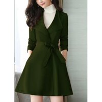 GOTI - SALE LẺ SIZE - Áo Khoác Nữ Măng Tô Cổ Bẻ Dáng Dài Suông Thời Trang Thu Đông 3106