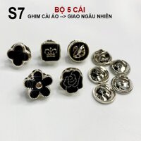 GOTI  - Set Bộ 5 Món Pin Cài Áo Siêu Hot, Hoặc Set Bộ 3 Trâm Cài Trang Trí Cổ Áo, Váy Đầm, Balo, Nón SET02 - S7