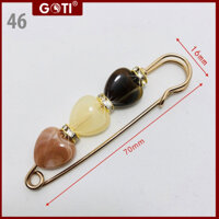 GOTI - Tag Cài Áo Hình Cành Hoa Đính Hạt Châu Cao Cấp Kiểu Phụ Kiện Charm Cài Nữ Sang Trọng GOTI CA07 - 46 - HẠT ĐÁ 3 TRÁI TIM