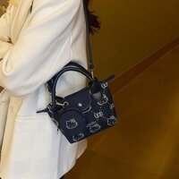 [Gou] Túi xách Hello Kitty Denim W / Ví đựng tiền xu Sanrio KT Cat Túi đeo chéo in hình Túi Tote dung tích lớn Túi lưu trữ bé gái Quà tặng VN