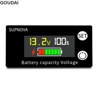 Goudai DC Vôn kế pin LCD cho xe máy 8V-100V