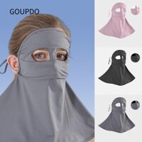 GOUPDO Ice Silk, Kem chống nắng Unisex, Khăn che mặt thể thao ngoài trời thoải mái thoáng khí thời trang