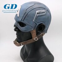 Gourmetdelight Trang phục hóa trang Captain America, Mũ đội đầu siêu anh hùng Justice Captain America, Cao su ngộ nghĩnh có nắp cằm Mũ Marvel cổ điển Người hâm mộ Captain America