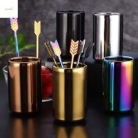 Gourmetgalore 5 Cái / bộ Nĩa tráng miệng, Dụng cụ hái trái cây hình mũi tên có thể tái sử dụng bằng thép không gỉ, Dụng cụ nhà bếp Chống rỉ sét có giá đỡ Que Cocktail dày Cafe