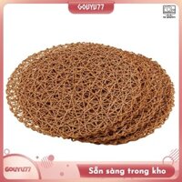 [Gouyu77] 12 Tấm lót bàn tròn bện bằng giấy Thảm trải bàn nhiệt chống trượt cho bàn ăn Thảm trải bàn trong nhà & ngoài trời