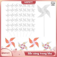[Gouyu77] Bộ 50 Bánh Xe Giấy DIY Trẻ Em, Bánh Xe Giấy Trống Màu Trắng Cối Xay Gió Nhựa Trống Bánh Xe Nhỏ Cho Trẻ Em Mùa Hè