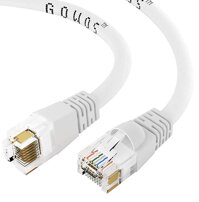 GOWOS 50-Pack, Cat6 Ethernet Cable (1.5 Feet - White) UTP - Computer Network Cable with Snagless Connector - RJ45 10Gbps High Speed LAN Internet Pa...