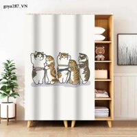 goya287 Rèm Cửa Chống Bụi In Hình Mèo Dễ Thương Dùng Trang Trí Tủ Giày / Tủ Quần Áo