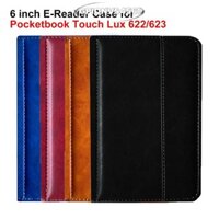 Gpionvs4561 Máy đọc sách điện tử 6 inch, Lớp lót sợi nhỏ Folio Funda, Vỏ mềm da chống sốc chất lượng cao cho Pocketbook Touch Lux 622 / 623