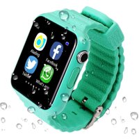 GPS V7K Smart Watch Kids Waterproof with Camera facebook SOS Call Location DevicerTracker Anti-Lost Monitor PK Q90 Q50 DS18-Blue