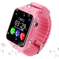 GPS V7K Smart Watch Kids Waterproof with Camera facebook SOS Call Location DevicerTracker Anti-Lost Monitor PK Q90 Q50 DS18-Blue