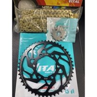GPX Gentleman Demon GR 200 Bộ NSD Nhông 14T 15T  Dĩa 48T Sên Vàng 428HSB Loại 10Ly chính hãng VITAL