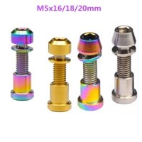 Gr5 Bu Lông Hợp Kim Titan M5X16 M5 X18 M5X20mm Xe Đạp Xe Đạp Dĩa Khóa Bu Lông + Đai Ốc Cho Thân 3t Sợi Carbon Ti Vít Dĩa Trước Khóa Đầu Lục Giác Vít Có Máy Giặt + Đai Ốc Titan
