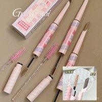 Gracebabi Bút chì kẻ lông mày lưỡi hiệu ứng kép 3D Gel nhuộm lông mày Gel lông mày bền lâu chống thấm mồ hôi gnca