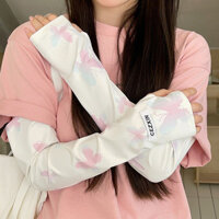 Gradient Bướm Băng Lụa Chống Nắng Tay Nữ Dễ Thương Chống Tia Cực Tím Găng Tay Mùa Hè Đi Xe Đạp Lái Xe Bảo Vệ Tay Băng