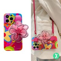 Graffiti Dây đeo cổ tay hoa Dây đeo chéo Vỏ điện thoại iPhone15promax iPhone14 / 13 / 12 / 11 XSMAX / XR / 7 / 8